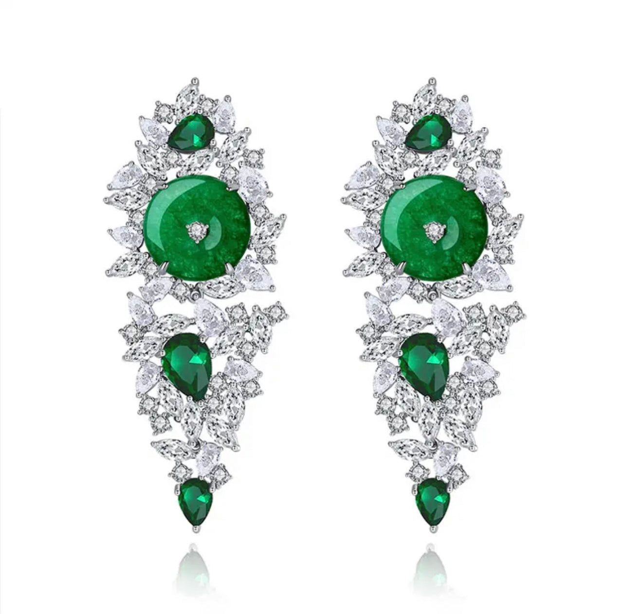 Emerald Zircon Dangle earrings