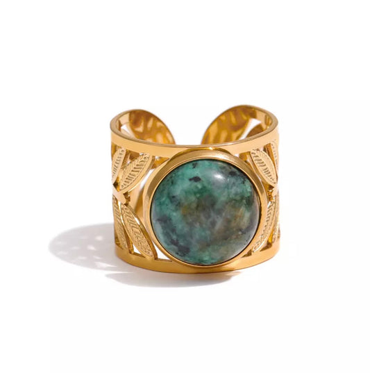 Moon Malachite Ring